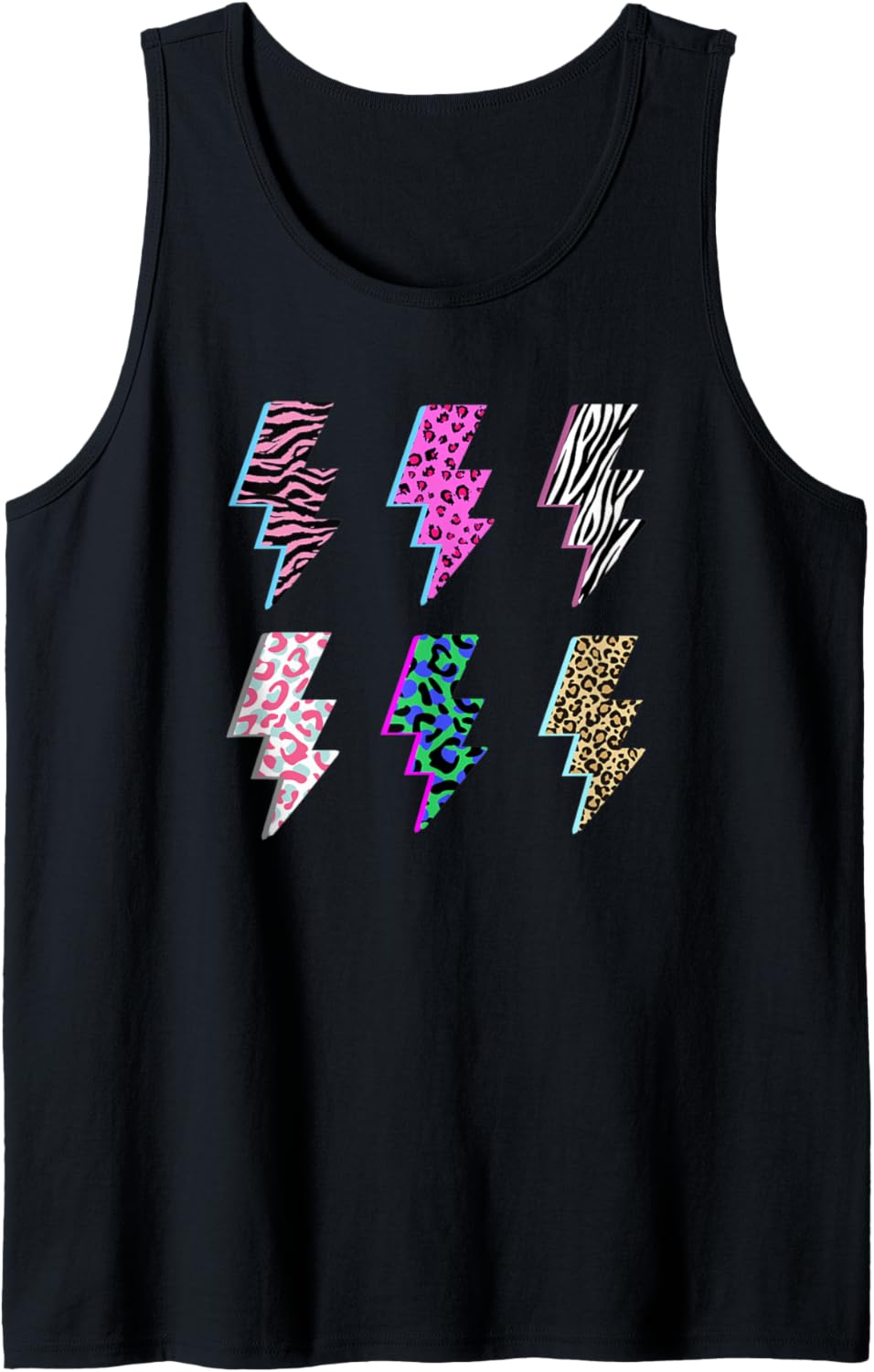 Leopard Print Lightning Bolt Pink Cheetah Animal Print Tank Top Tank Top Premium Print Everyday Wear