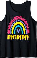 Leopard Rainbow Cheetah Print Mom Graphic Mommy Life Tank Top Tank Top Streetwear Style Best Seller Look