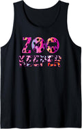 Zoo Keeper Cheetah Print Design with Zoo Animals Tank Top Tank Top Comfort Fit US Top Pick