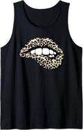 Kiss Mouth Leopard Lips Trendy Cheetah Animal Print Tank Top Tank Top Comfort Fit US Top Pick