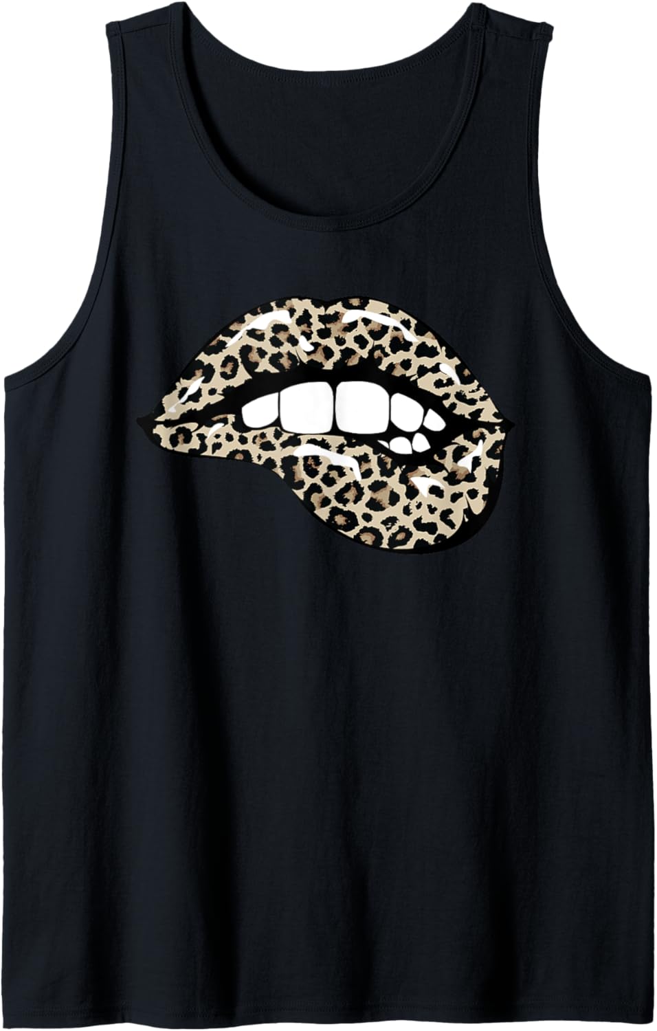 Kiss Mouth Leopard Lips Trendy Cheetah Animal Print Tank Top Tank Top Comfort Fit US Top Pick