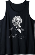 Michael Faraday Portrait with Signature Tank Top Tank Top | US Best Seller