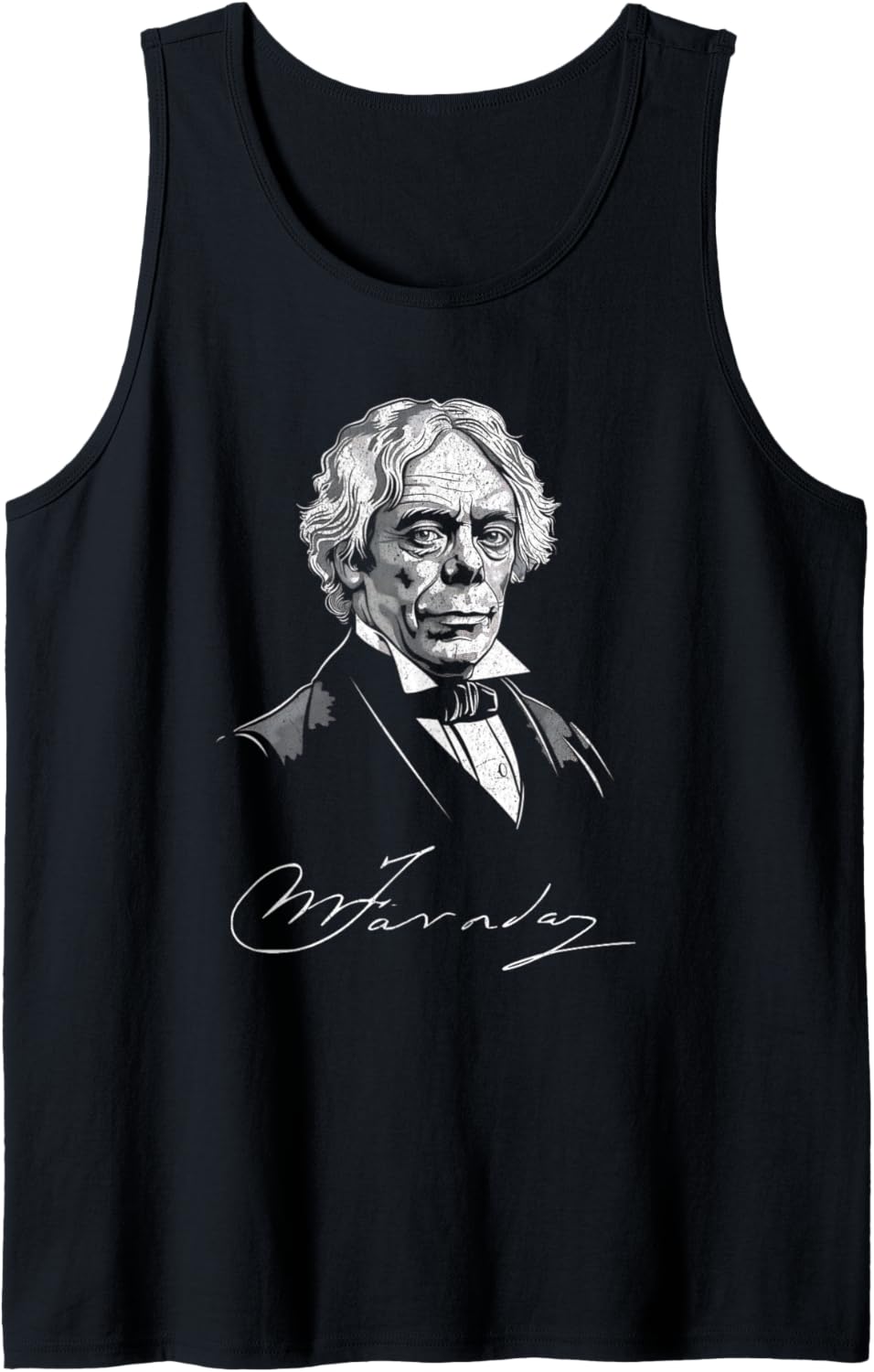 Michael Faraday Portrait with Signature Tank Top Tank Top | US Best Seller
