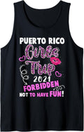 Puerto Rico Girls Trip 2021 Vacation Pink Lips Leopard Print Tank Top Tank Top Comfort Fit Fan Favorite