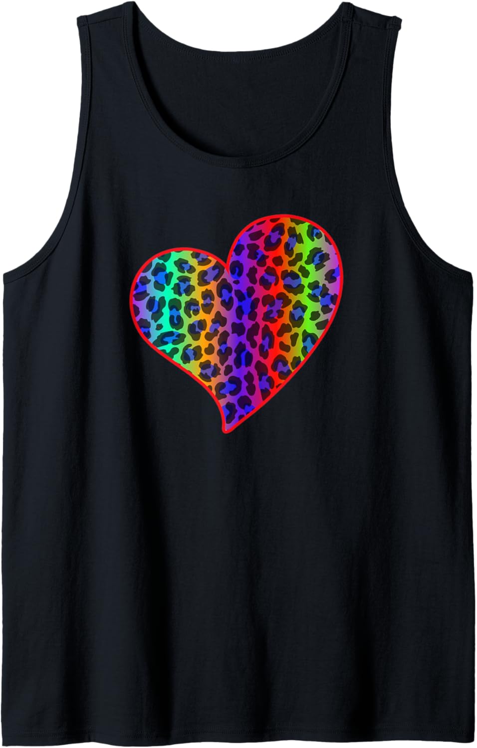 Leopard Print Spots Cheetah Rainbow Heart Love Women Men Tank Top Tank Top High Search Demand Gift Ready