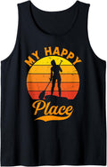 Water Sports SUP Girl - My Happy Place Stand Up Paddleboard Tank Top Apparel | Top Conversion Title | Daily Wear Essential