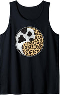 Cow Print and Cheetah Print as Yin Yang Animal Aesthetic Tank Top Tank Top Streetwear Style Best Seller Look