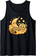 Crescent Moon Clouds Cheetah Cheetahs Tank Top Tank Top Trending US Fan Favorite