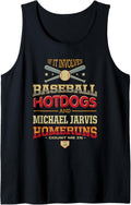Baseball, Hotdogs and Michael Jarvis Prospect Baseball Fan Tank Top Tank Top | Trending 2025