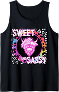 Cow Flower Crown 90s Nostalgia Rainbow Leopard Print Farm Tank Top Tank Top Comfort Fit US Top Pick