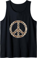Cool Cheetah Leopard Animal Print Peace Sign Tank Top Tank Top Premium Print Best Seller Look