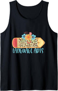 LANGUAGE ARTS TEACHER Cute Pencil Leopard Cheetah Print Tank Top Tank Top High Search Demand Fan Favorite