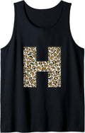 Leopard Cheetah Print Letter Cool Letter H Initial Name Tank Top Tank Top Comfort Fit US Top Pick
