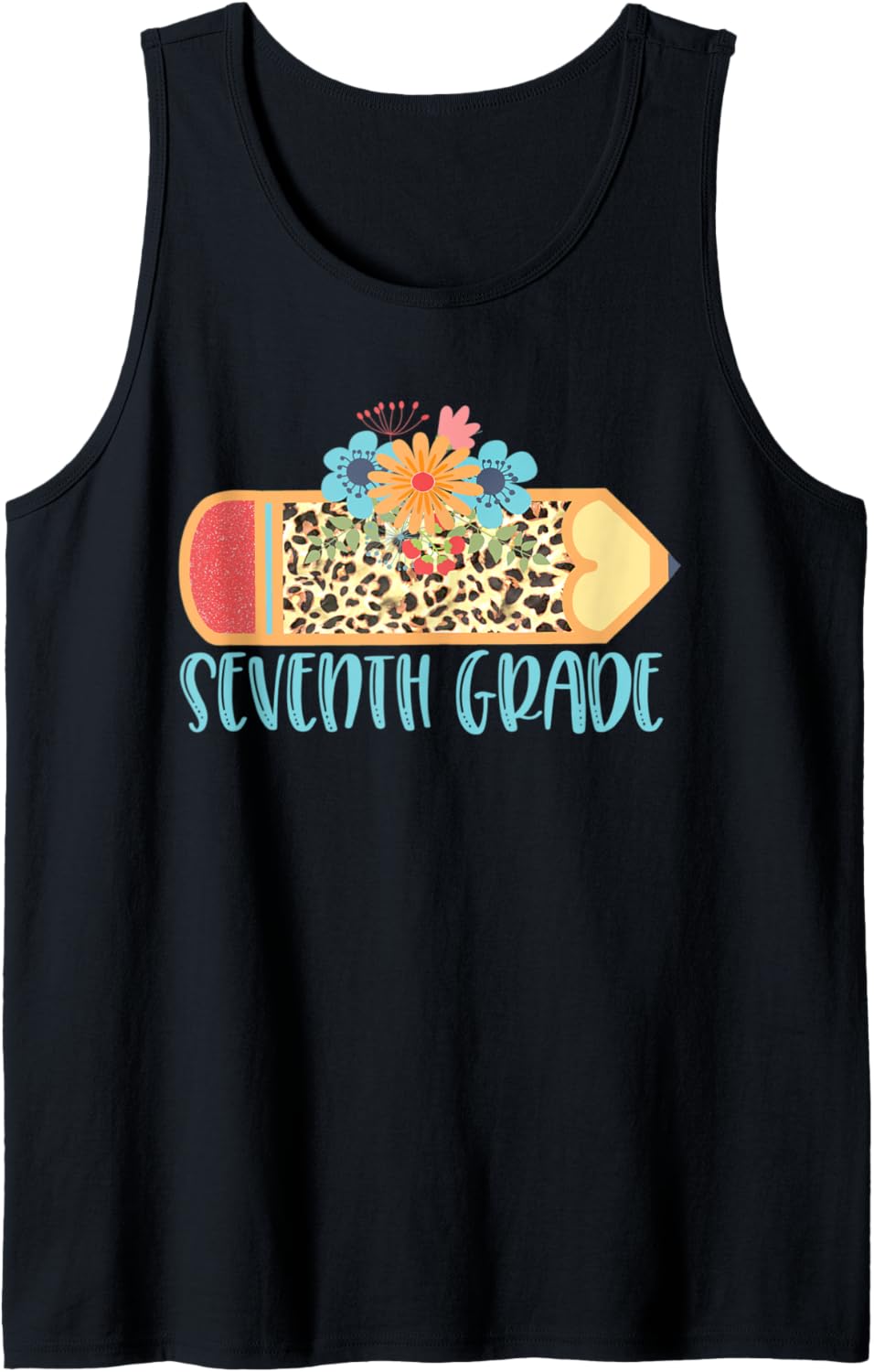 SEVENTH 7TH GRADE Pencil Leopard Cheetah Print Teacher Tank Top Tank Top High Search Demand Hot Right Now