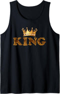 Cheetah Print King Queen Pajamas Couples Matching Tops Men Tank Top Tank Top Comfort Fit Hot Right Now