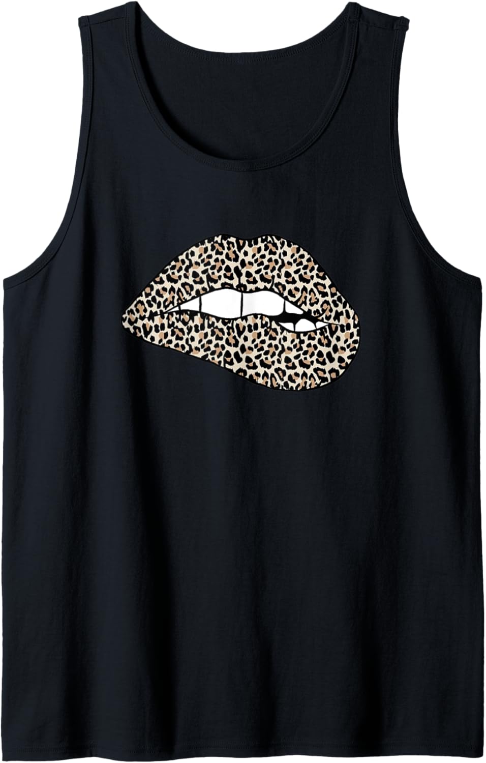 Funny Leopard Print Lips Biting Bite Me Gifts For Women Tank Top Tank Top Premium Print US Top Pick