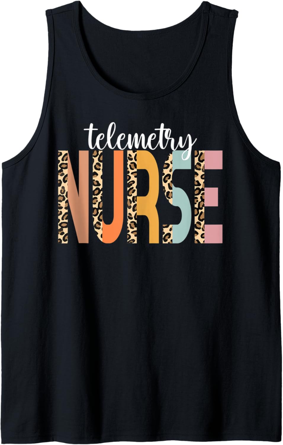 Nurse Telemetry Nurse Cheetah Print RN Telemetry Nurse Tank Top Tank Top Streetwear Style Gift Ready