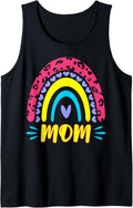 Leopard Rainbow Cheetah Print Mommy Graphic Mom Life Tank Top Tank Top Comfort Fit Hot Right Now