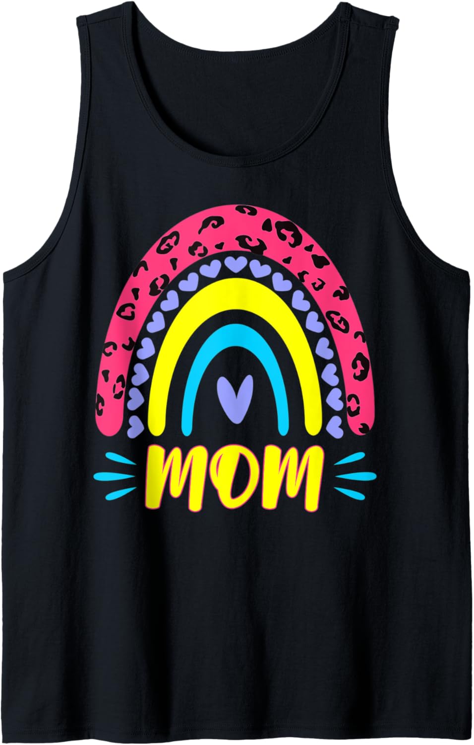 Leopard Rainbow Cheetah Print Mommy Graphic Mom Life Tank Top Tank Top Comfort Fit Hot Right Now