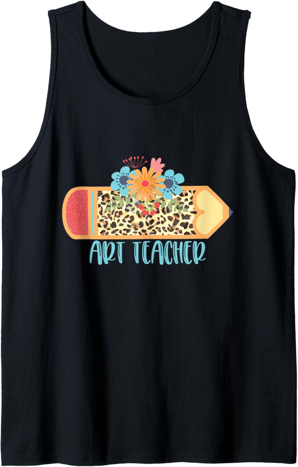 ART TEACHER Cute Trendy Pencil Leopard Cheetah Print Tank Top Tank Top Premium Print Fan Favorite