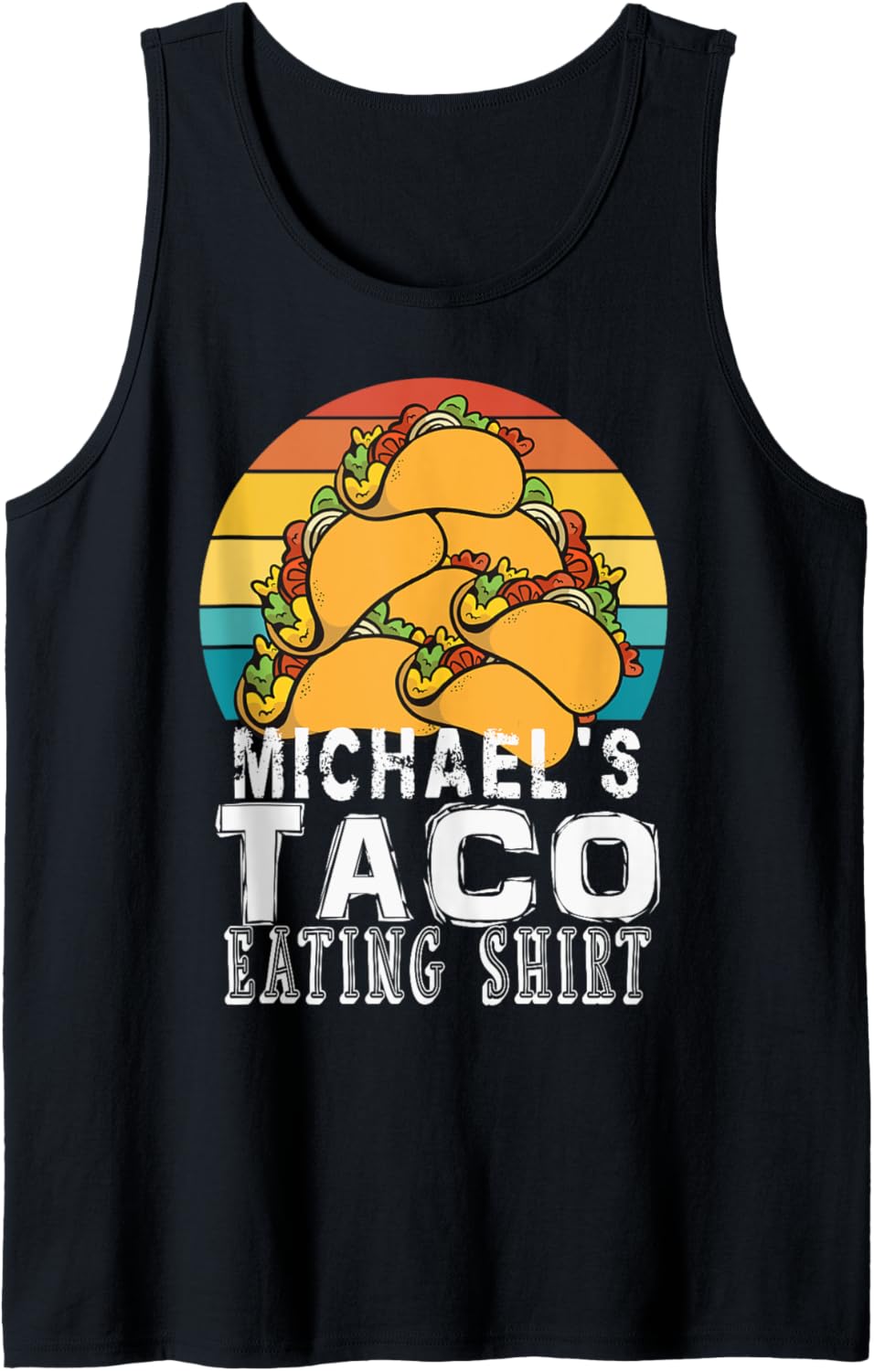 Michael Taco Eating Shirt Retro Taco Design Funny Quirky Tank Top Tank Top | US Best Seller