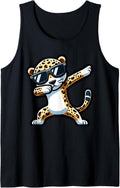 Dabbing Leopard Cheetah Sunglasses Teens Kids Birthday Party Tank Top Tank Top Premium Print US Top Pick