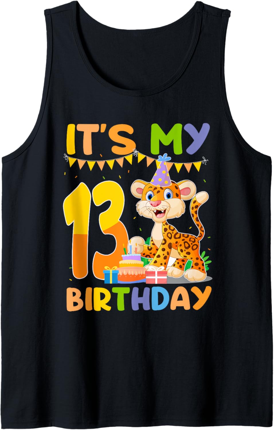 It s My 13th Birthday Leopard Cheetah 13 Year Old Birthday P Tank Top Tank Top Trending US US Top Pick