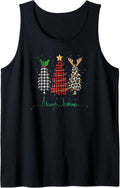 Christmas Trees Buffalo Plaid Leopard Cheetah Print Gift Tank Top Tank Top Premium Print US Top Pick