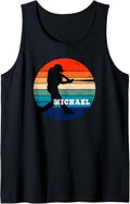 Retro Sunset Baseball Batter Michael Fun Sports Tank Top Tank Top | Trending 2025