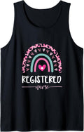 Registered Nurse Leopard Rainbow Heart Cheetah Print Tank Top Tank Top Comfort Fit Gift Ready
