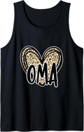 Cute Oma Women s Leopard Cheetah Print Heart Grandmother Tank Top Tank Top Comfort Fit Gift Ready