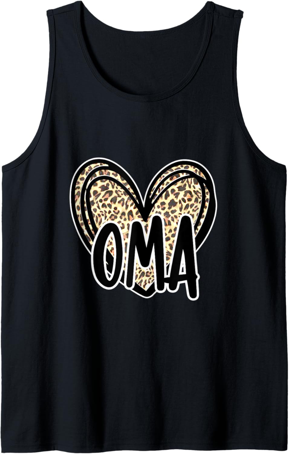 Cute Oma Women s Leopard Cheetah Print Heart Grandmother Tank Top Tank Top Comfort Fit Gift Ready