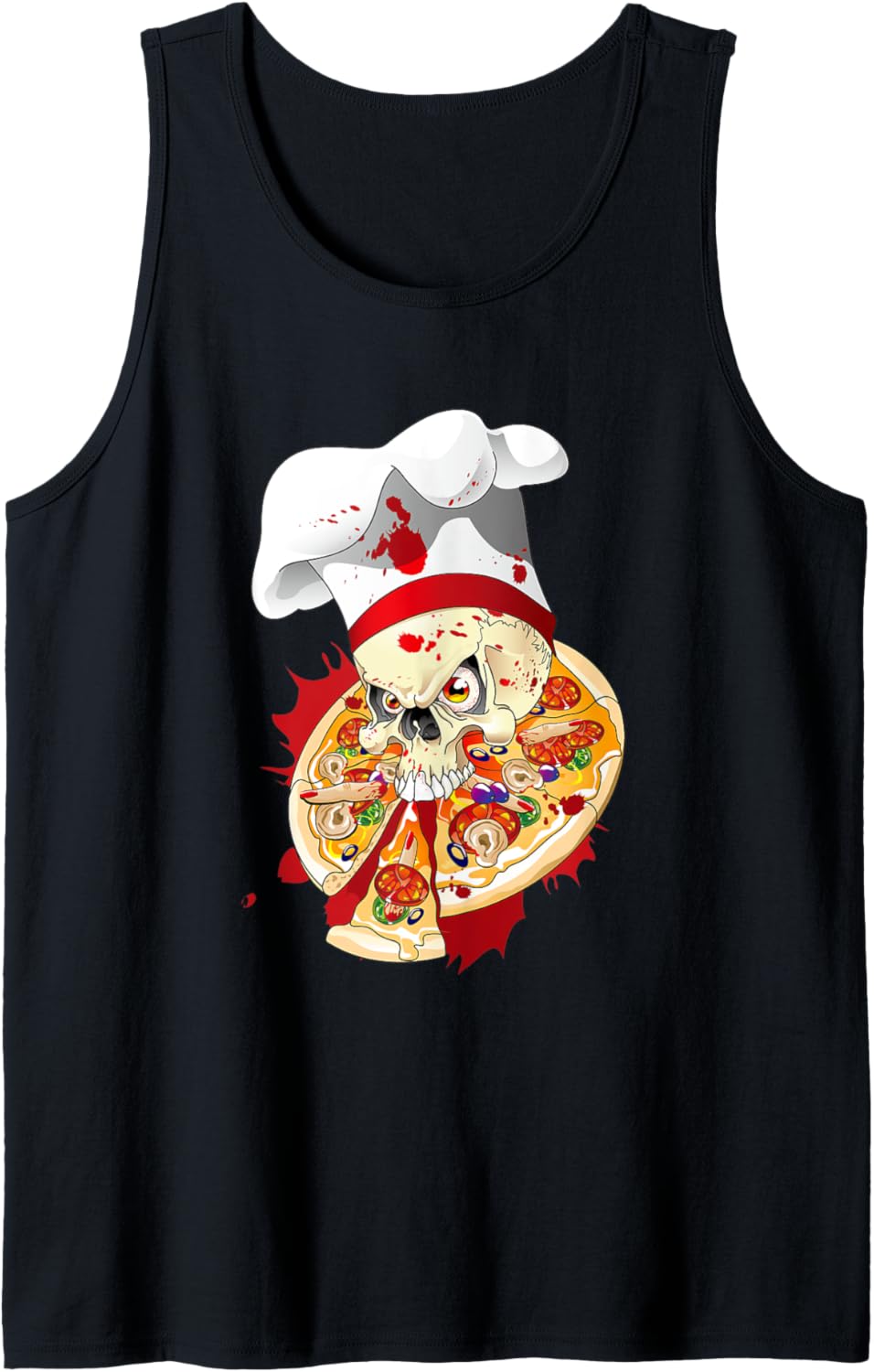 Pizza Skull Halloween - Pizza Maker gift Funny Pizza T-Shirt Tank Top T-Shirt | Premium Quality | Must-Have Style