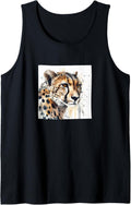 Cheetah Watercolor Graphic Tank Top Tank Top Premium Print Best Seller Look