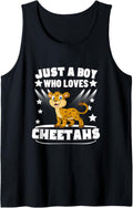 Just A Boy Who Loves Cheetahs Funny Cheetah Tank Top Tank Top Trending US US Top Pick
