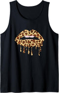 Leo Mouth Lip Bite Cool Leopard Print Kiss Me Cheetah Leo Tank Top Tank Top Streetwear Style Gift Ready