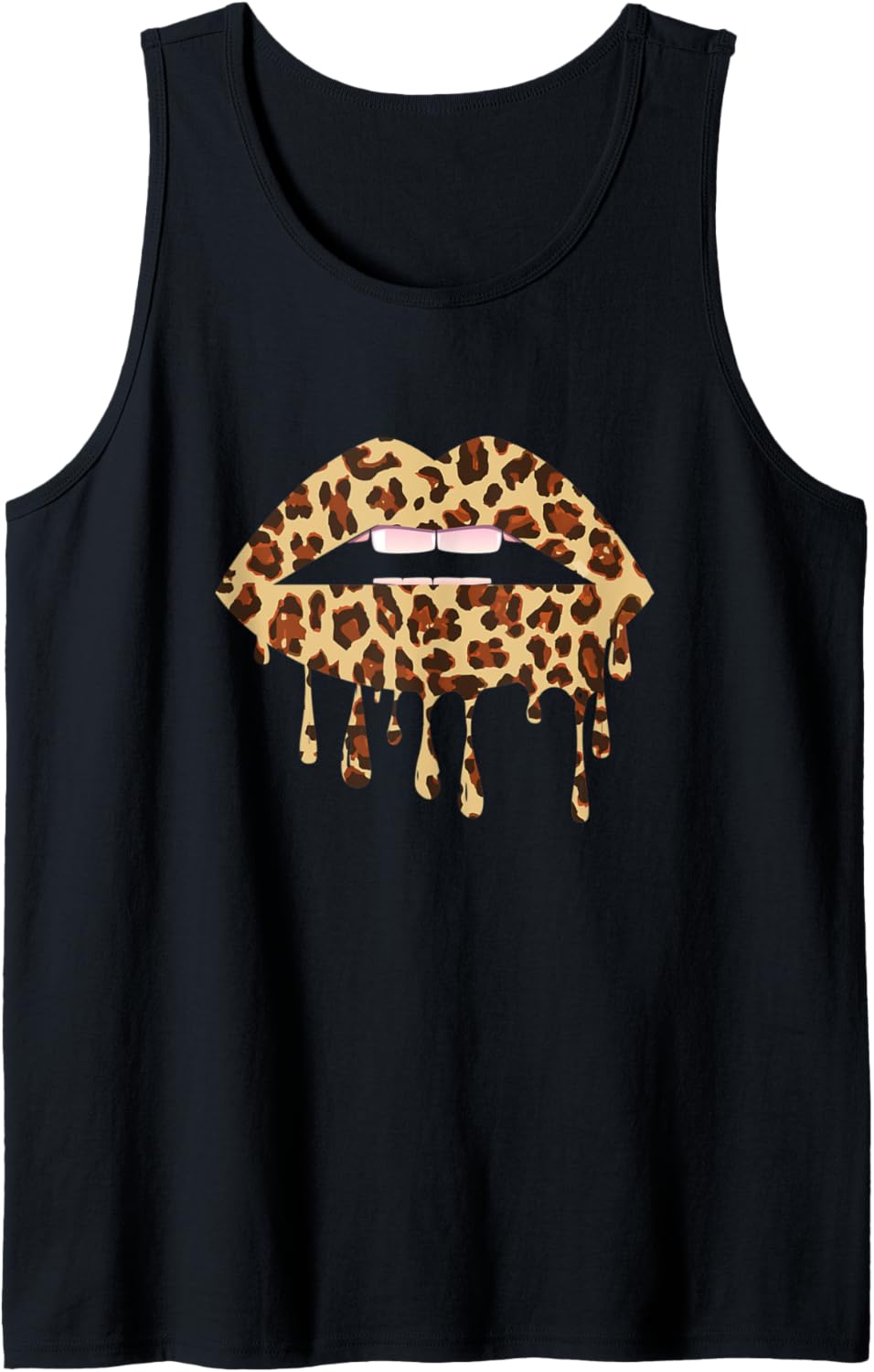 Leo Mouth Lip Bite Cool Leopard Print Kiss Me Cheetah Leo Tank Top Tank Top Streetwear Style Gift Ready