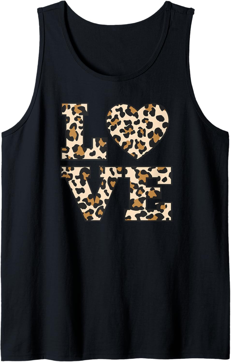 Cool Cheetah Leopard Print Heart Love Leopard Valentine Tee Tank Top Tank Top Streetwear Style Everyday Wear