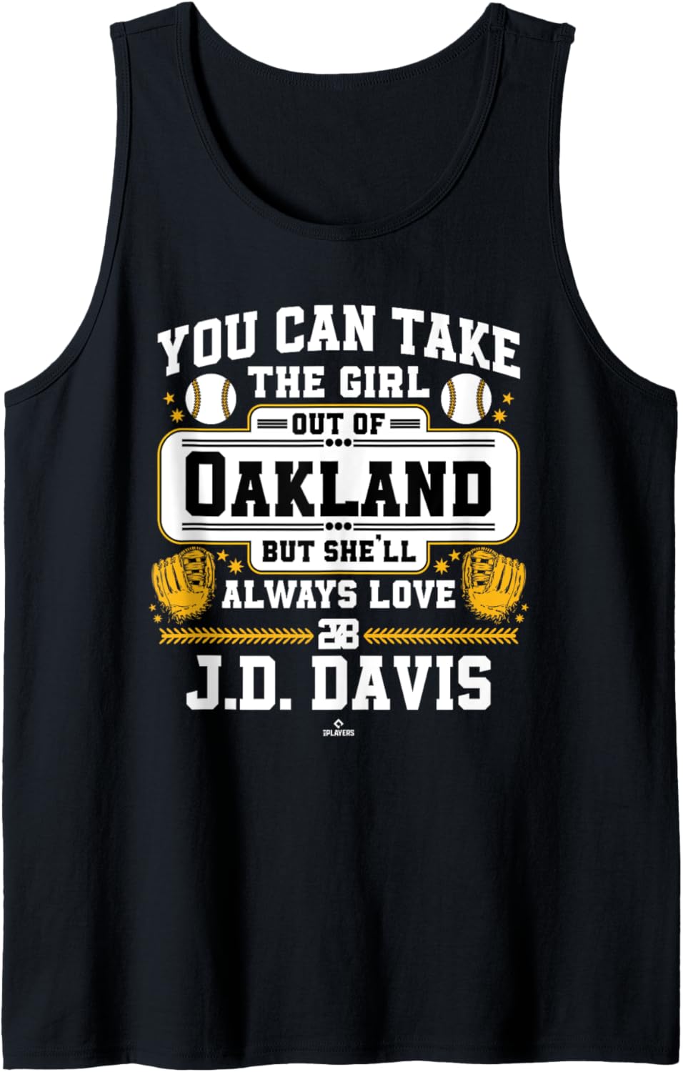 She'll Always Love J.D. Davis Oakland Baseball MLBPA Tank Top Tank Top | Premium Quality
