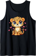 Cute Cheetah Surrounded By Hearts Tank Top Tank Top Trending US Fan Favorite