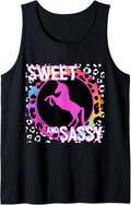 Cute Unicorn 90s Nostalgia Rainbow Leopard Print Tropical Tank Top Tank Top High Search Demand Hot Right Now