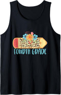 FOURTH 4TH GRADE Pencil Leopard Cheetah Print Teacher Tank Top Tank Top Streetwear Style Hot Right Now