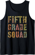 FIFTH GRADE SQUAD Leopard Print Teacher Hello 5th Gr Vibes Tank Top Tank Top Streetwear Style Everyday Wear