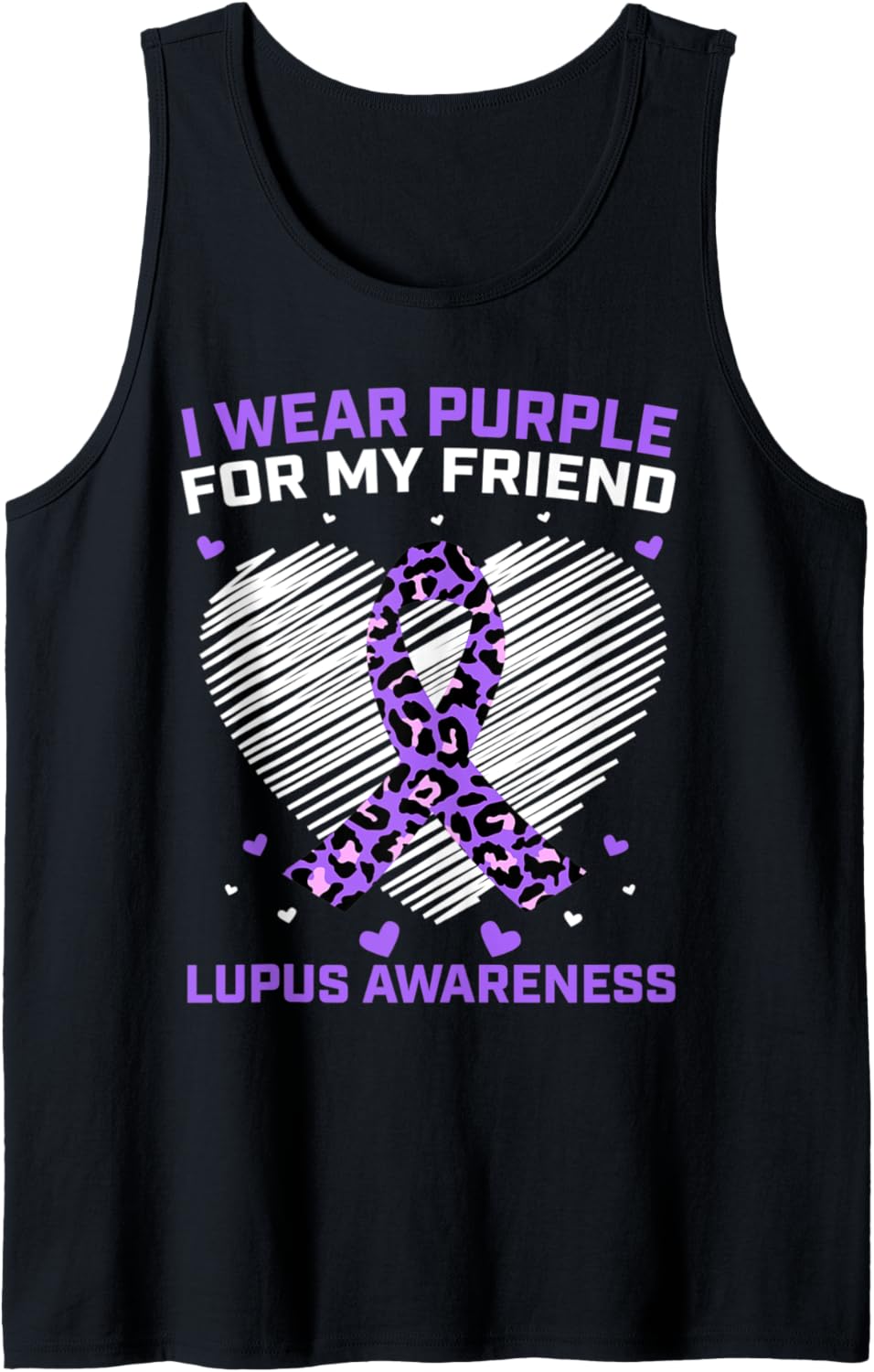 I Wear Purple For My Friend Lupus Awareness Cheetah Print Tank Top Tank Top Streetwear Style Hot Right Now