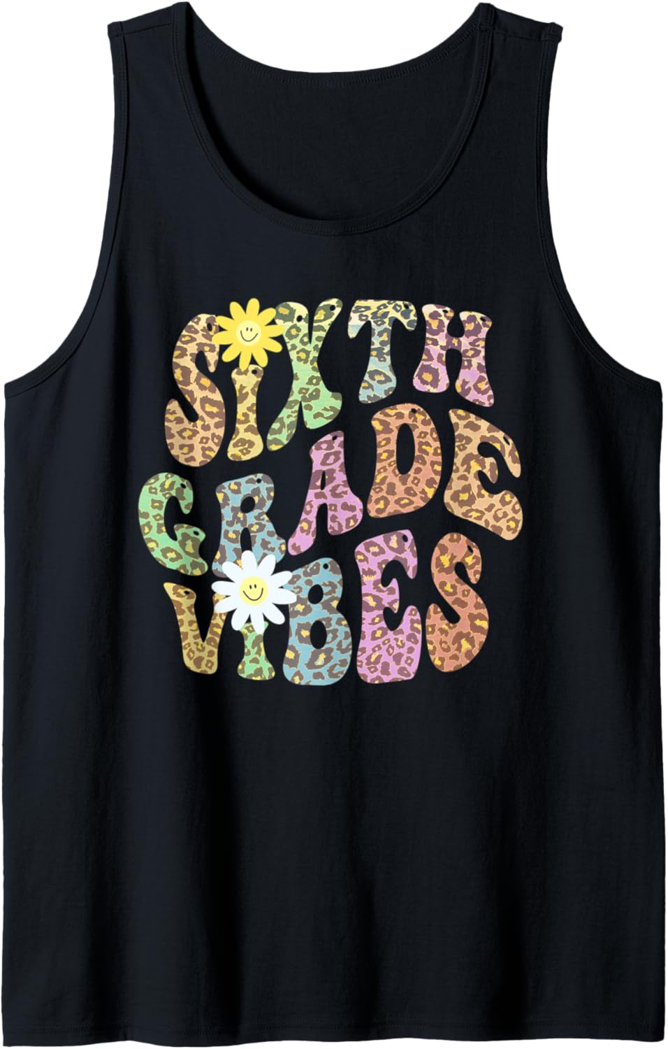 Groovy SIXTH GRADE VIBES Teacher Leopard Print 6th Gr Retro Tank Top Tank Top High Search Demand Fan Favorite