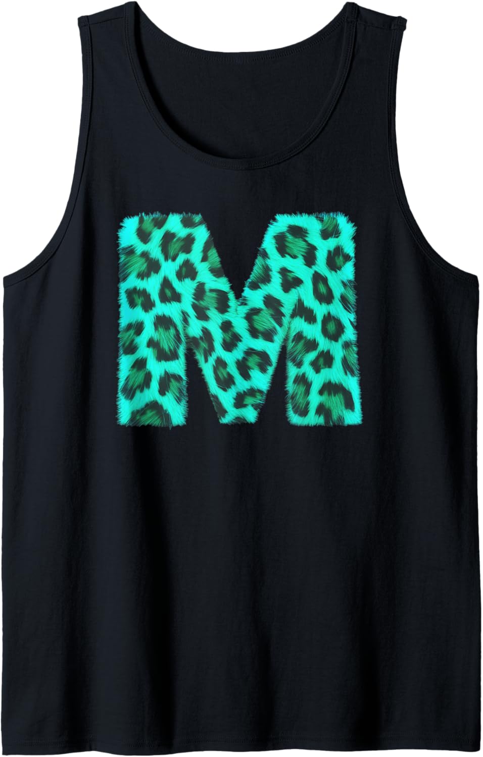 Letter M Cheetah Leopard Print Blue Initial Zebra Matching Tank Top Tank Top Viral TikTok Find Fan Favorite