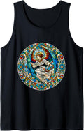 Stained Glass Archangel Saint Michael Tank Top Tank Top | US Best Seller