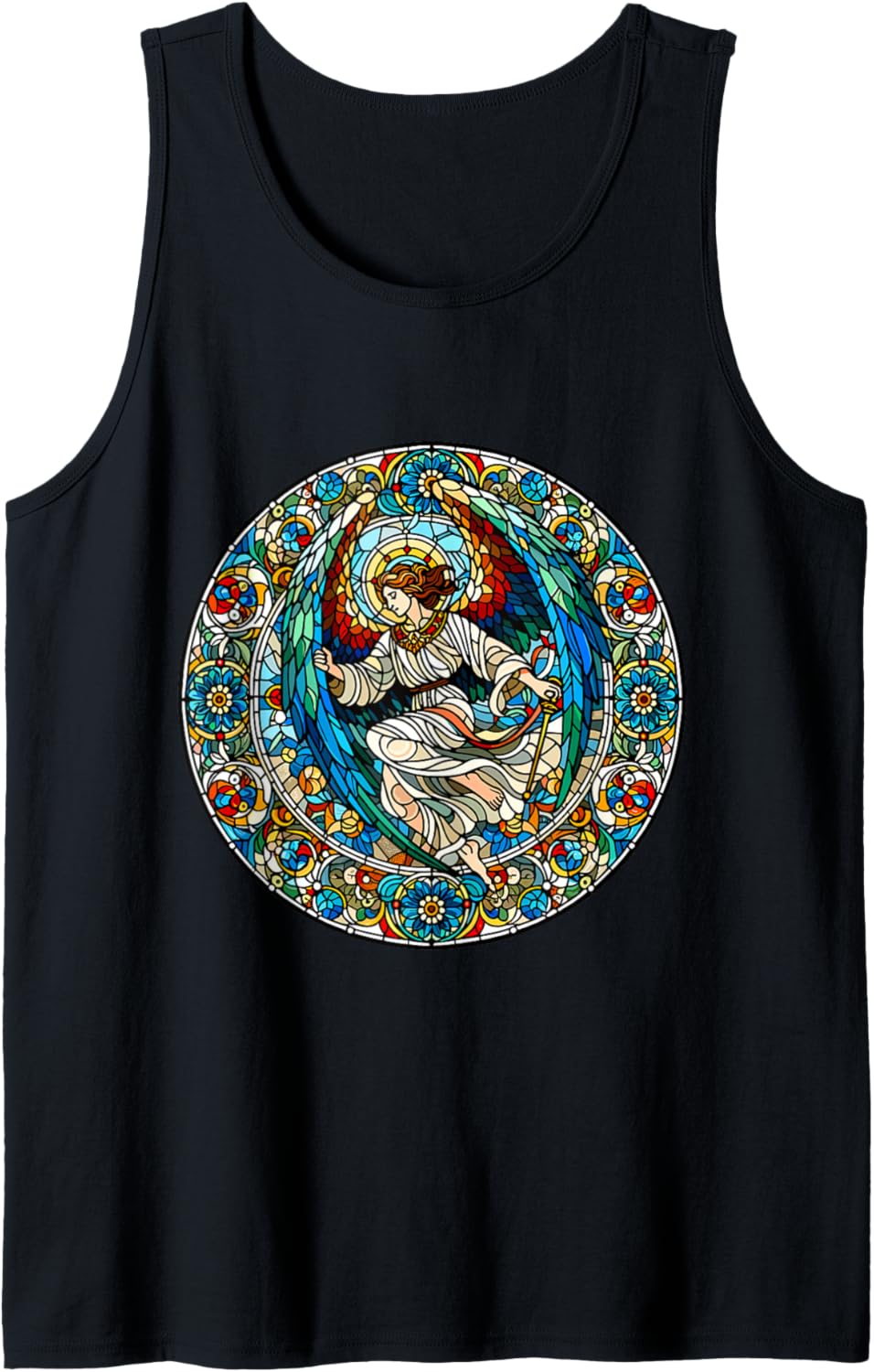 Stained Glass Archangel Saint Michael Tank Top Tank Top | US Best Seller