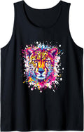 Cheetah Portrait Artwork Animal Head Pop Art Tank Top Tank Top Trending US Best Seller Look