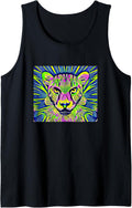 Cheetah artistic colorful Cheetah Lover Illustration Tank Top Tank Top High Search Demand Gift Ready